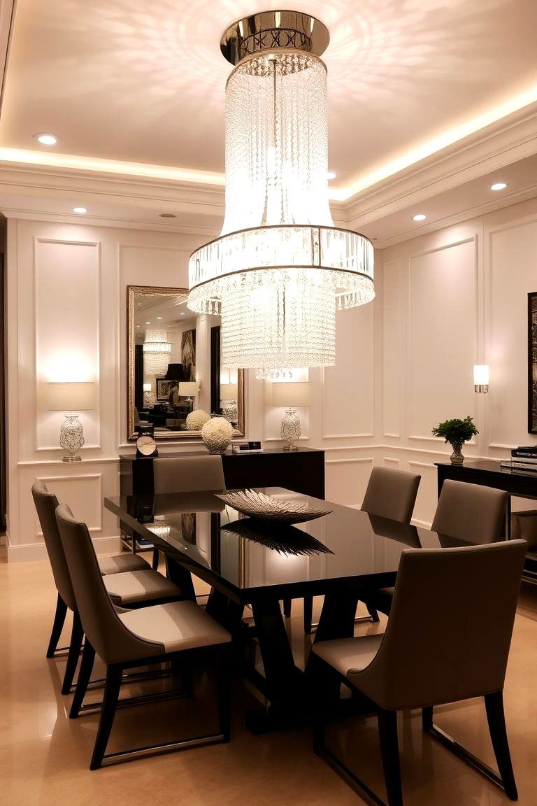 Incorporate a Statement Chandelier - 24 Dining Room Design Ideas