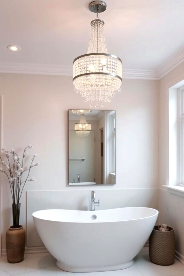 Incorporate a Statement Light Fixture - 24 Bathroom Staging Ideas