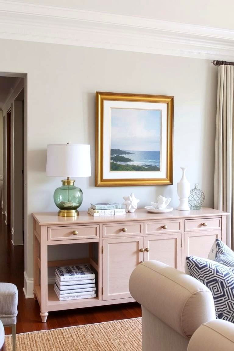 Incorporate a Stylish Console Table - 24 Hamptons Living Room Ideas