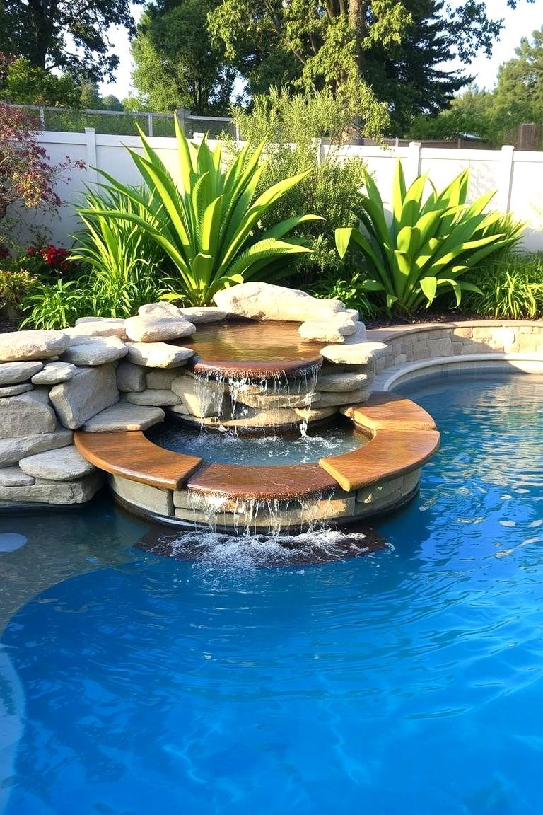 Incorporate a Water Feature into a Small Pool - 24 Backyard Pool Ideas on a Budget