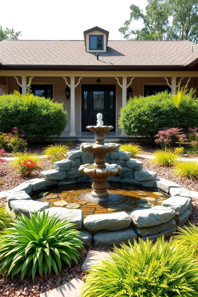 Incorporate a Water Feature - 24 Curb Appeal Inspiration for Ranch Homes
