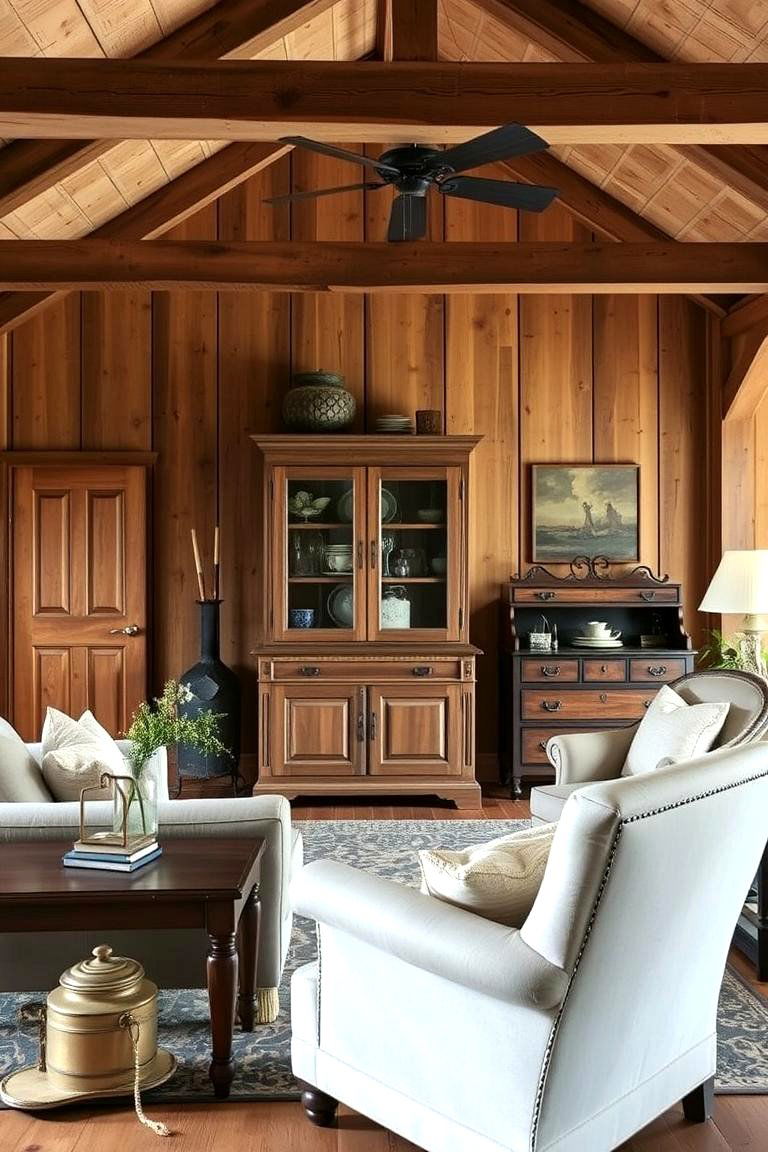 Incorporating Antiques and Vintage Finds - 24 Rustic Barndominium Interior Design Ideas
