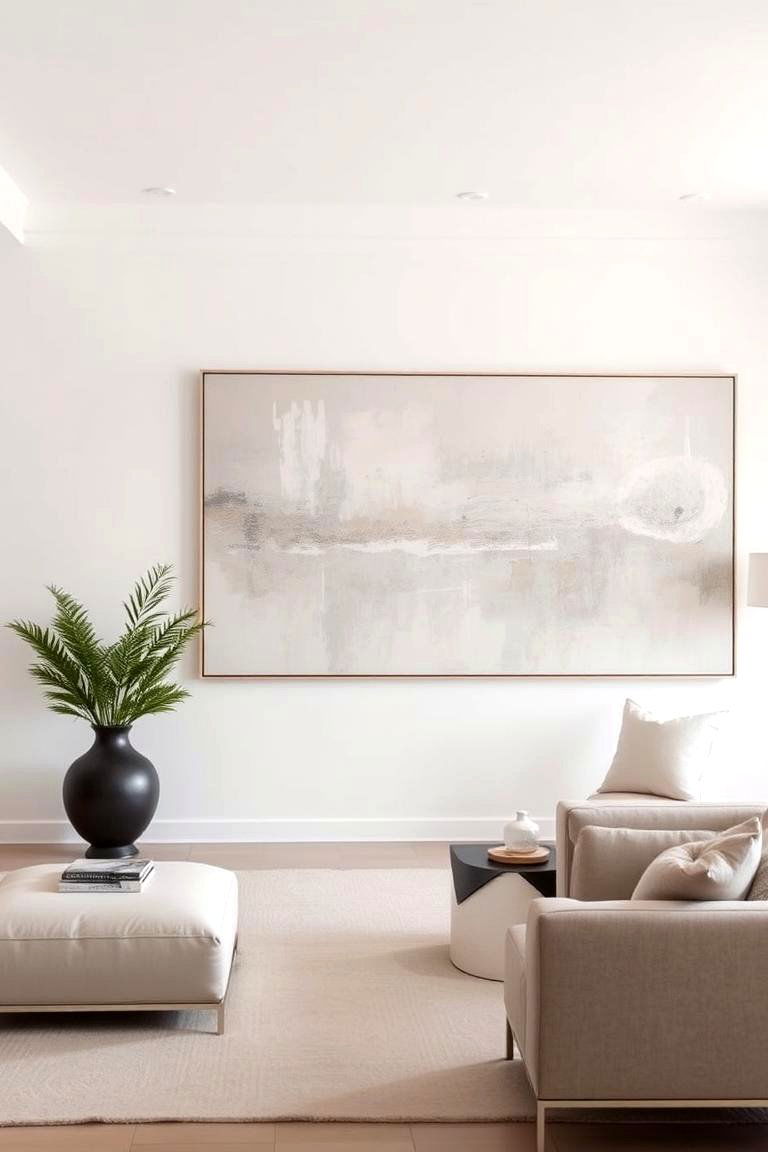 Incorporating Art with Neutral Color Palettes - 24 Neutral Living Room Ideas