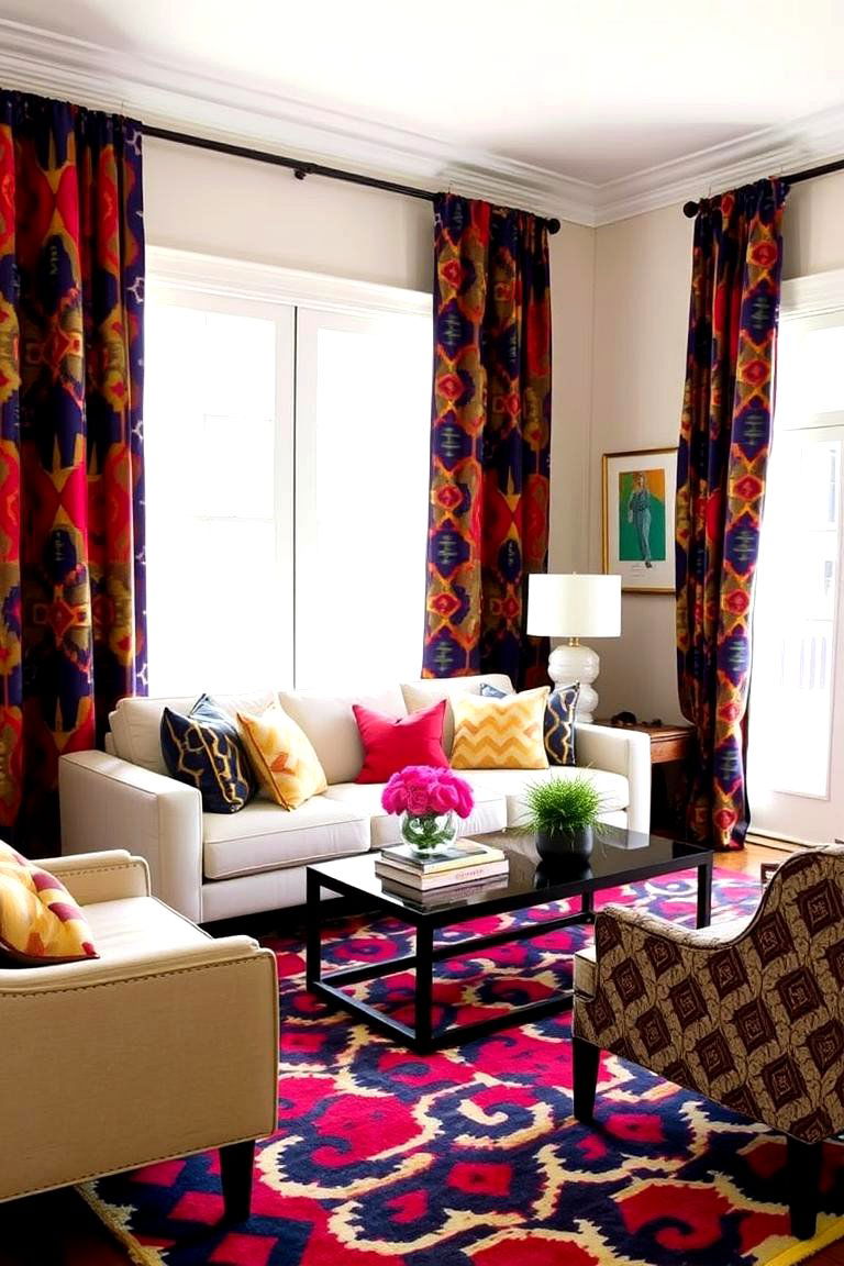 Incorporating Bold Patterns - 24 Living Room Design Ideas