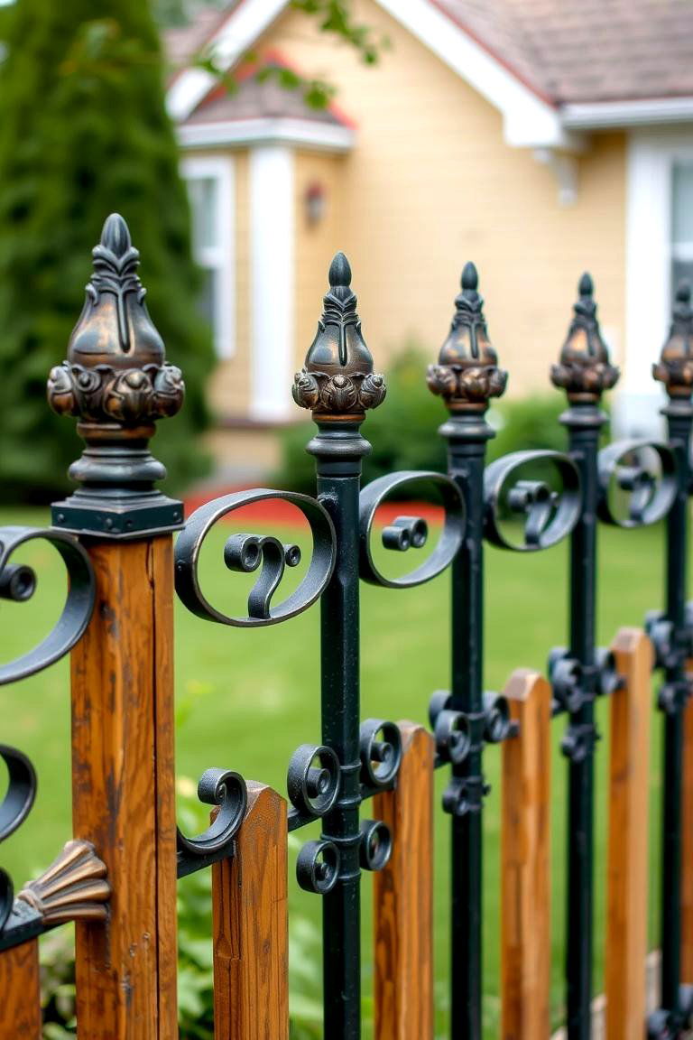 Incorporating Decorative Elements for Personal Style - 24 Metal and Wood Fence