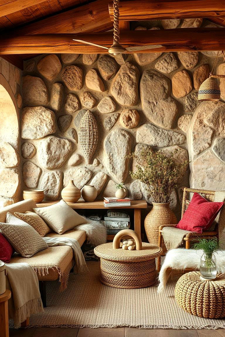 Incorporating Earthy Textures - 24 Feng Shui Living Room Ideas