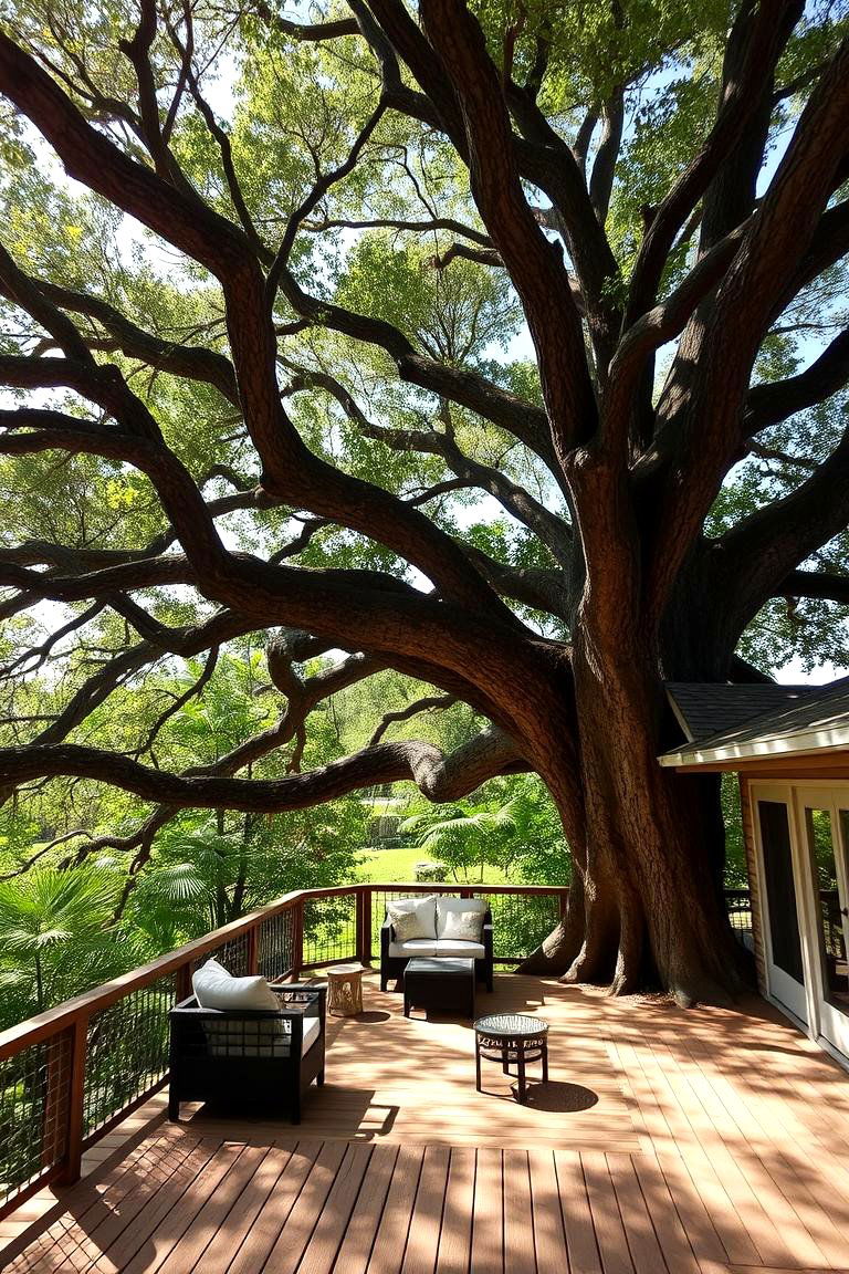Incorporating Existing Trees - 24 Partially Covered Deck Ideas