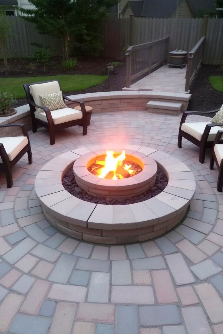 Incorporating Fire Pits - 24 Paver Patio Ideas
