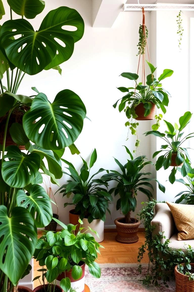 Incorporating Greenery - 24 Loft-style Living Room Ideas