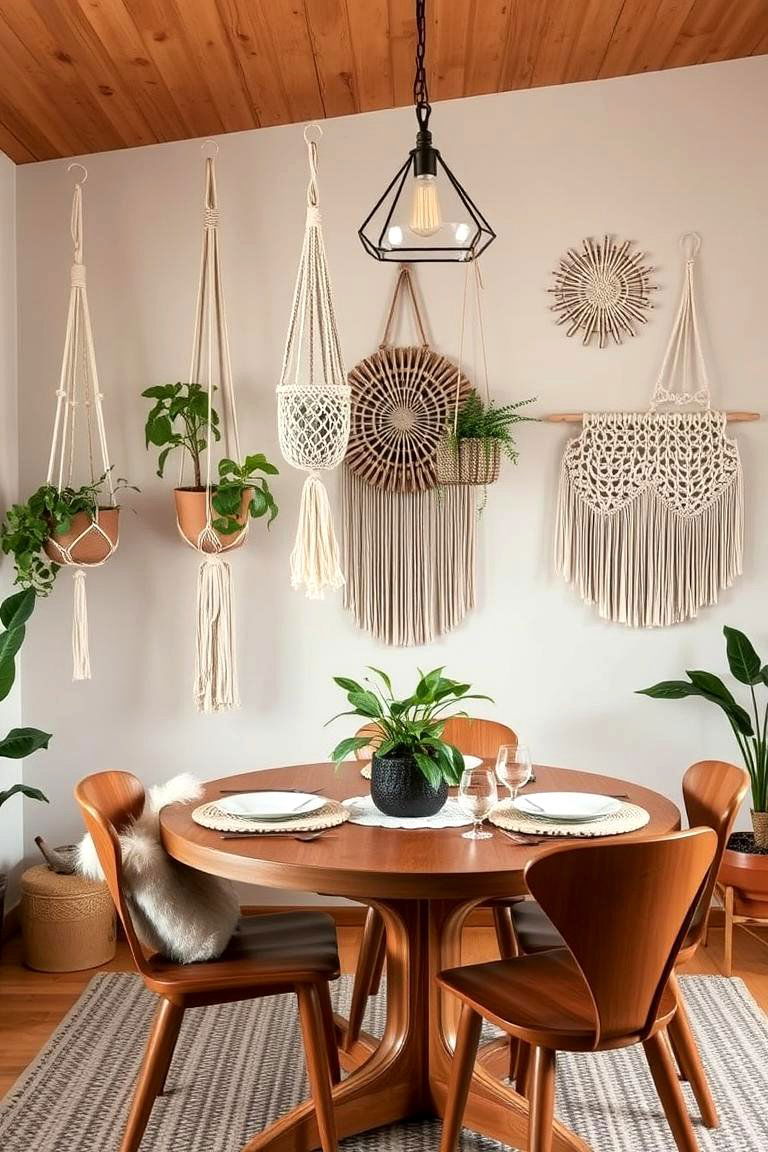 Incorporating Macrame Accents - 24 70s Dining Room Design Ideas