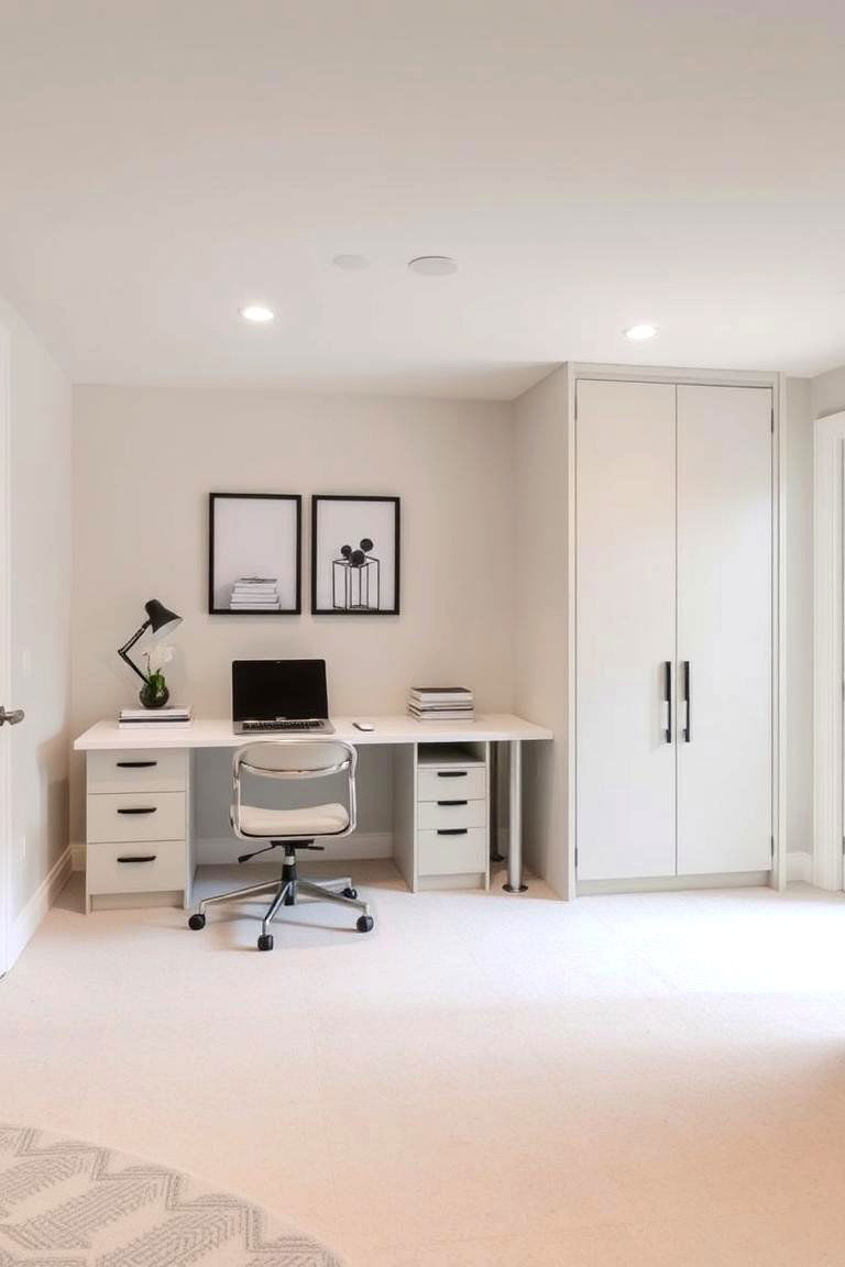 Incorporating Modern Minimalism - 24 basement office ideas