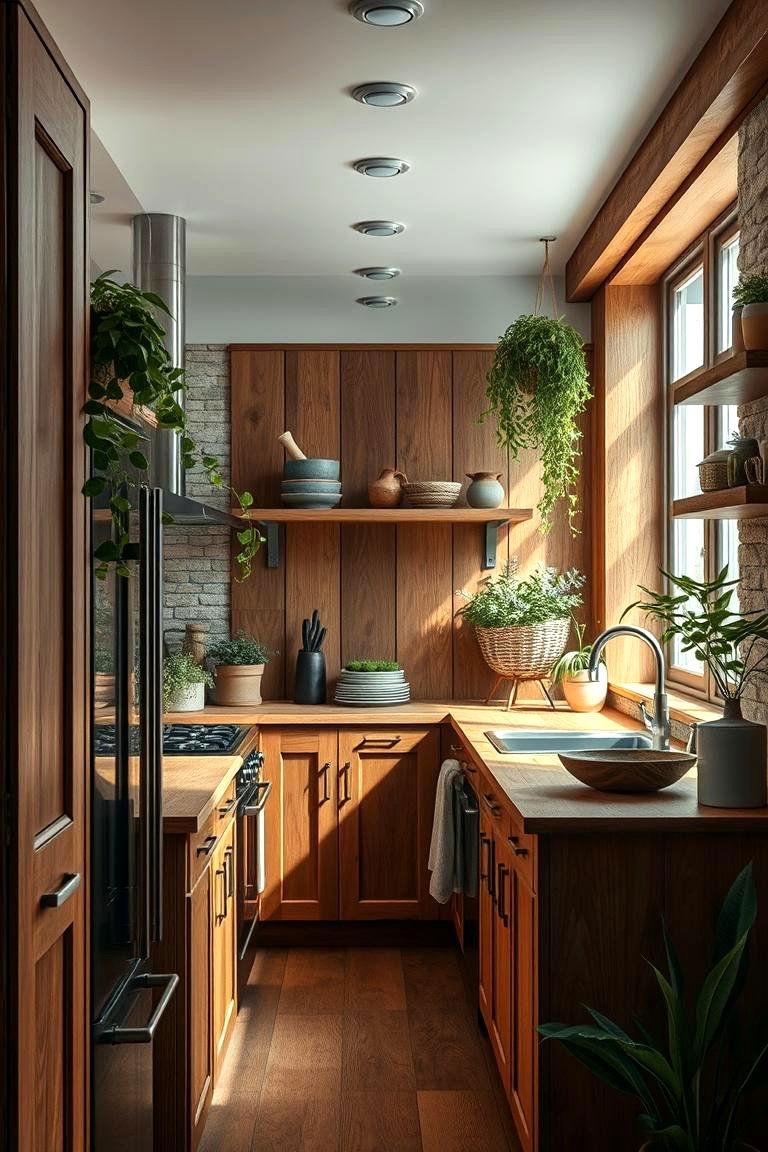 Incorporating Natural Elements - 24 Galley Kitchen Ideas