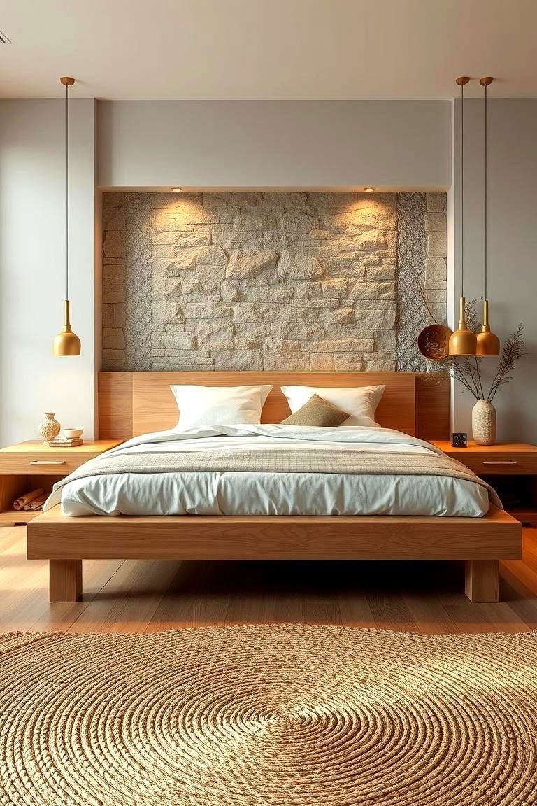Incorporating Natural Elements like Wood and Stone - 24 luxury modern bedroom ideas