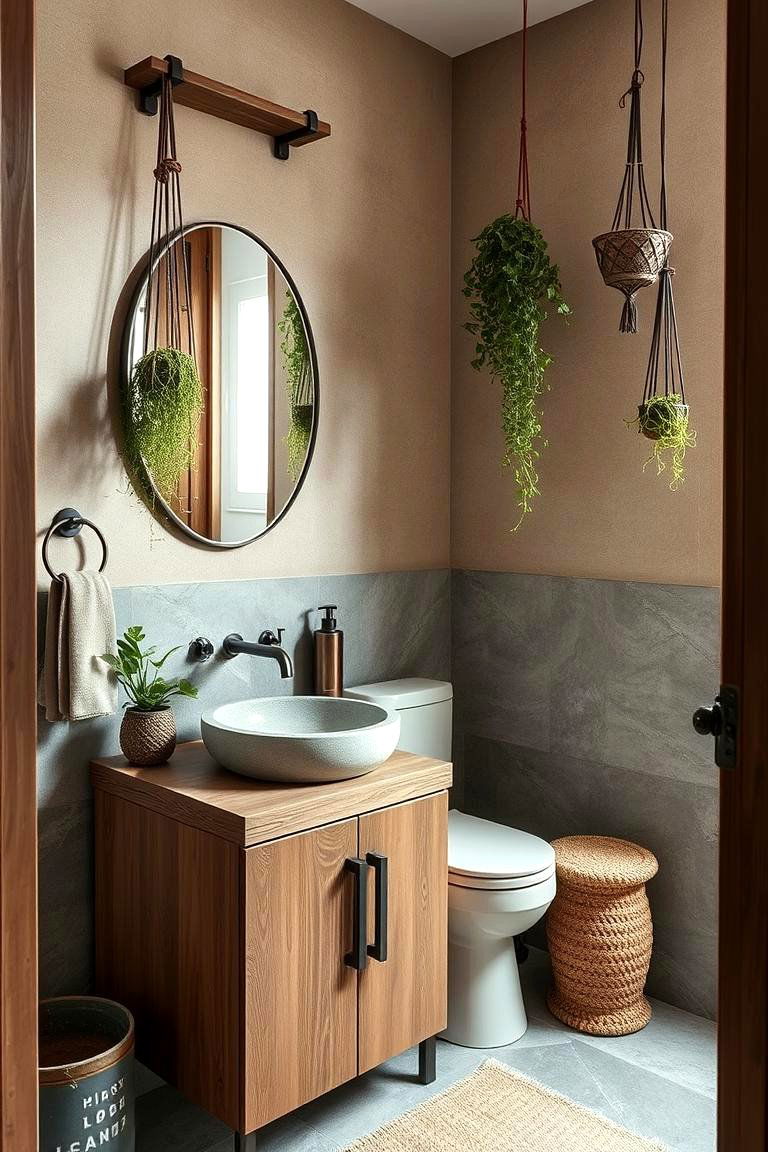 Incorporating Natural Materials for Warmth - 24 Eclectic Powder Room Ideas