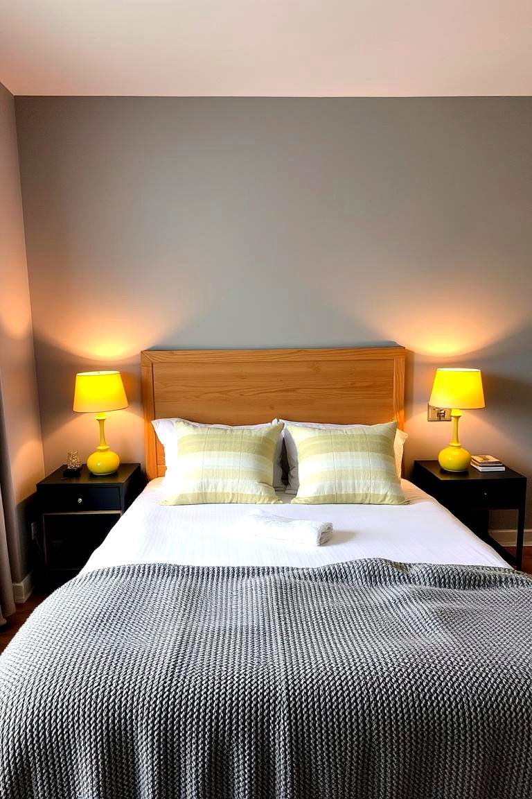Incorporating Natural Wood Tones with Yellow and Grey - 24 Yellow and Grey Bedroom Ideas