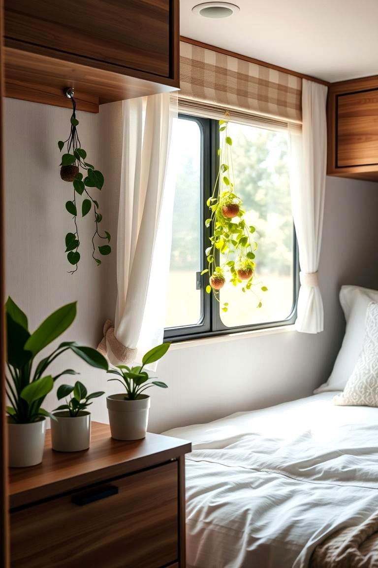 Incorporating Plants for Freshness and Life - 24 Rv Bedroom Ideas