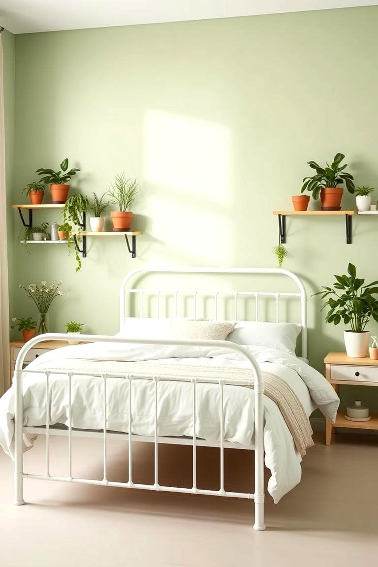 Incorporating Plants for a Natural Touch - 24 Sage Green Bedroom Ideas