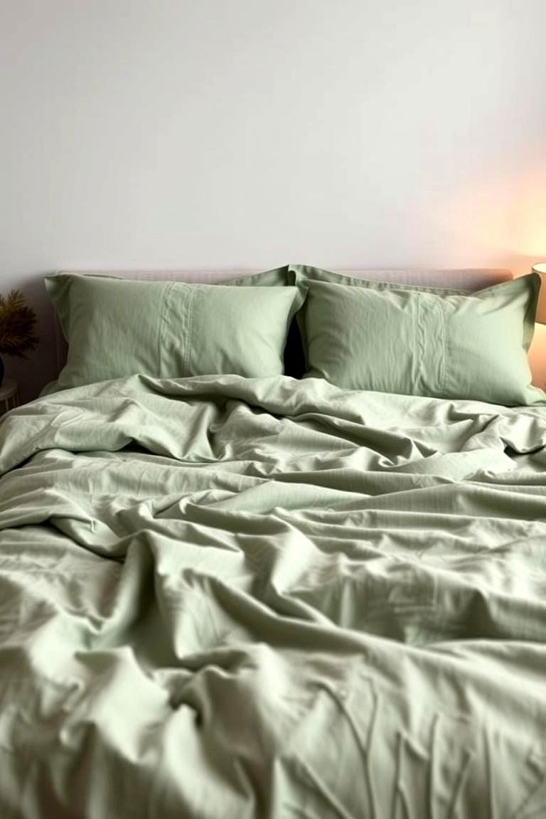 Incorporating Sage Green Bedding - 24 Sage Green Bedroom Ideas