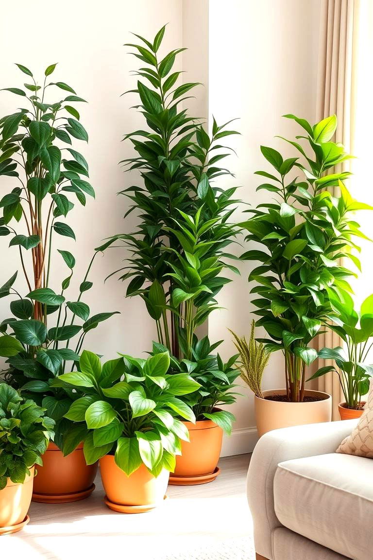 Incorporating Sage Green Through Indoor Plants - 24 sage green and cream living room ideas