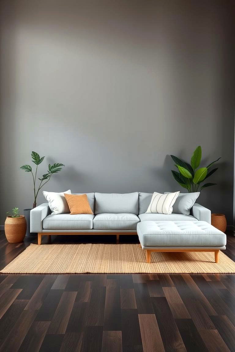 Incorporating Shelving for Storage and Display - 24 Grey Living Room With Dark Wood Floors
