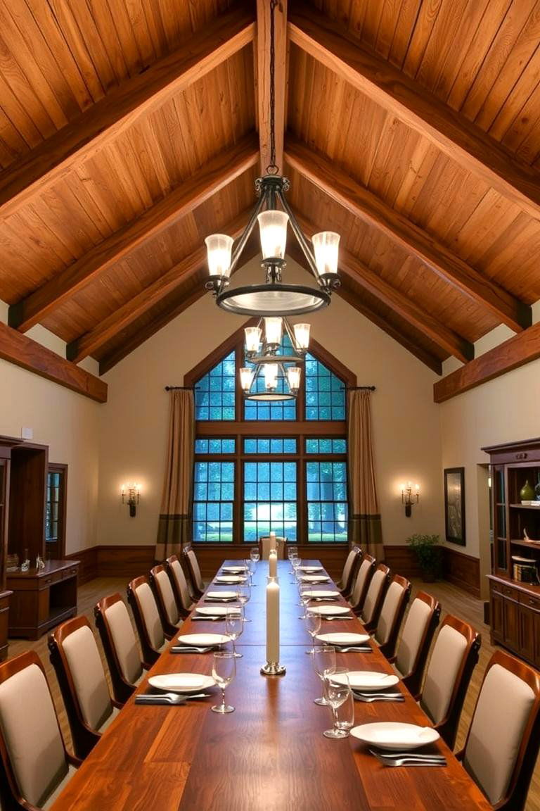 Incorporating Sleek Metal Accents with Wooden Beams - 24 Vaulted Ceiling With Beams