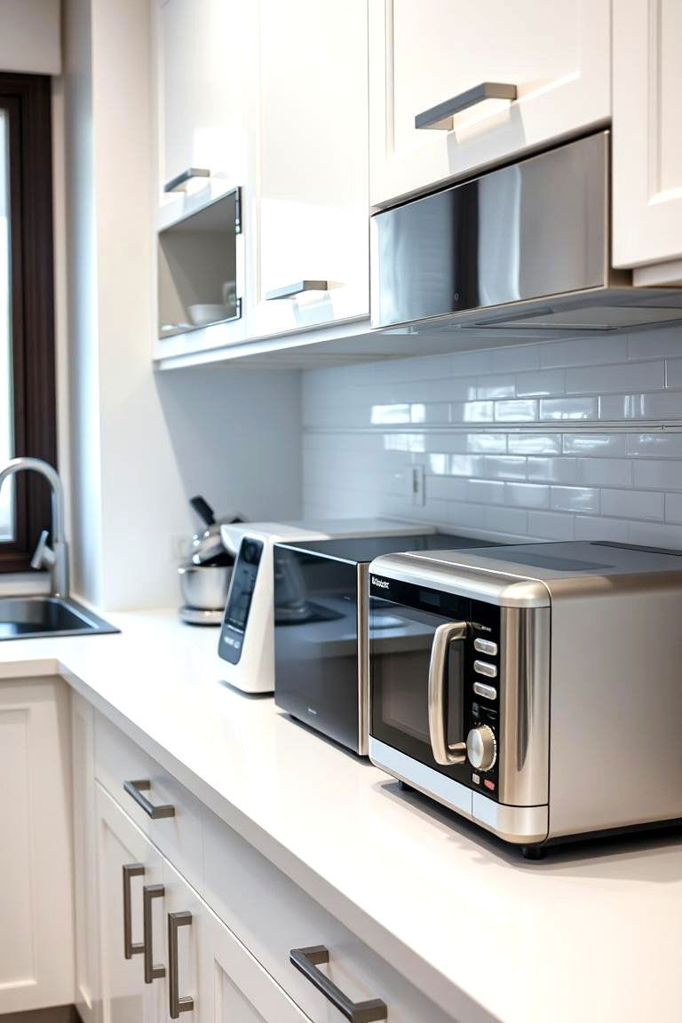 Incorporating Stainless Steel in Small Appliances - 24 White Kitchen with Stainless Steel Appliances Ideas