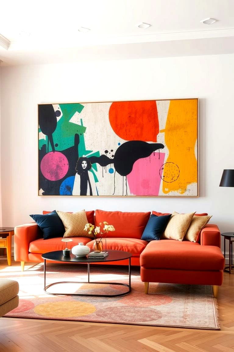 Incorporating Statement Art Pieces - 24 Living Room Design Ideas