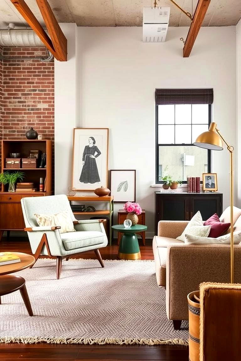 Incorporating Vintage Finds - 24 Loft-style Living Room Ideas