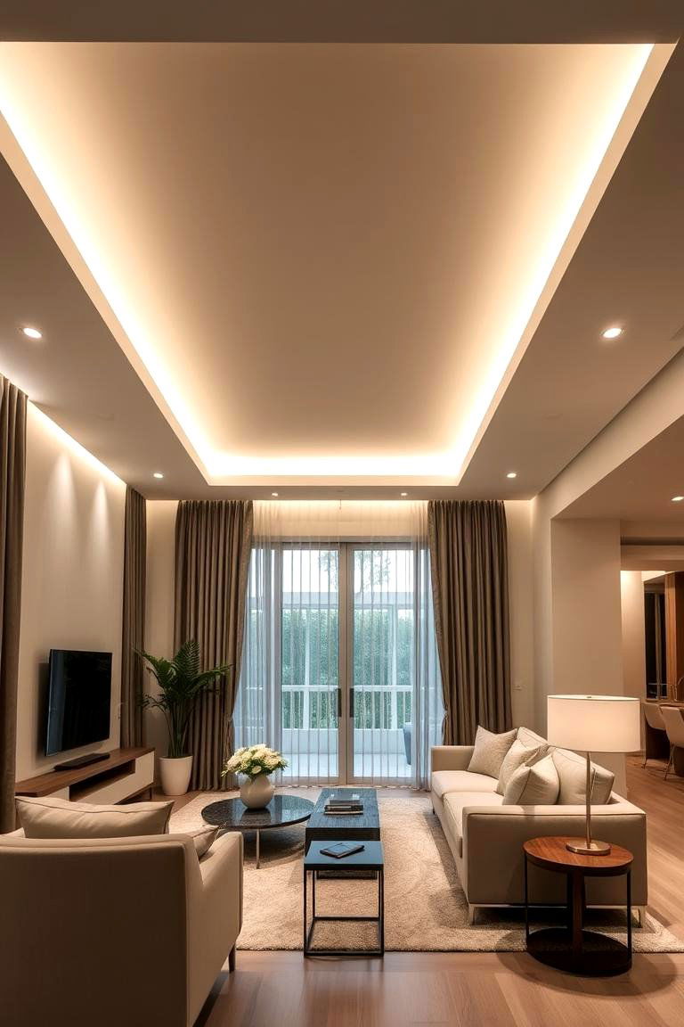 Indirect Cove Lighting for Softness - 24 Living Room Lighting Ideas