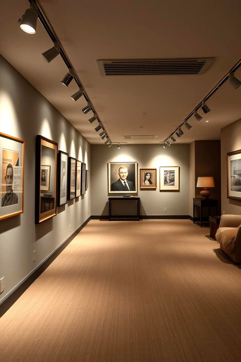 Indoor Art Gallery - 24 basement decorating ideas