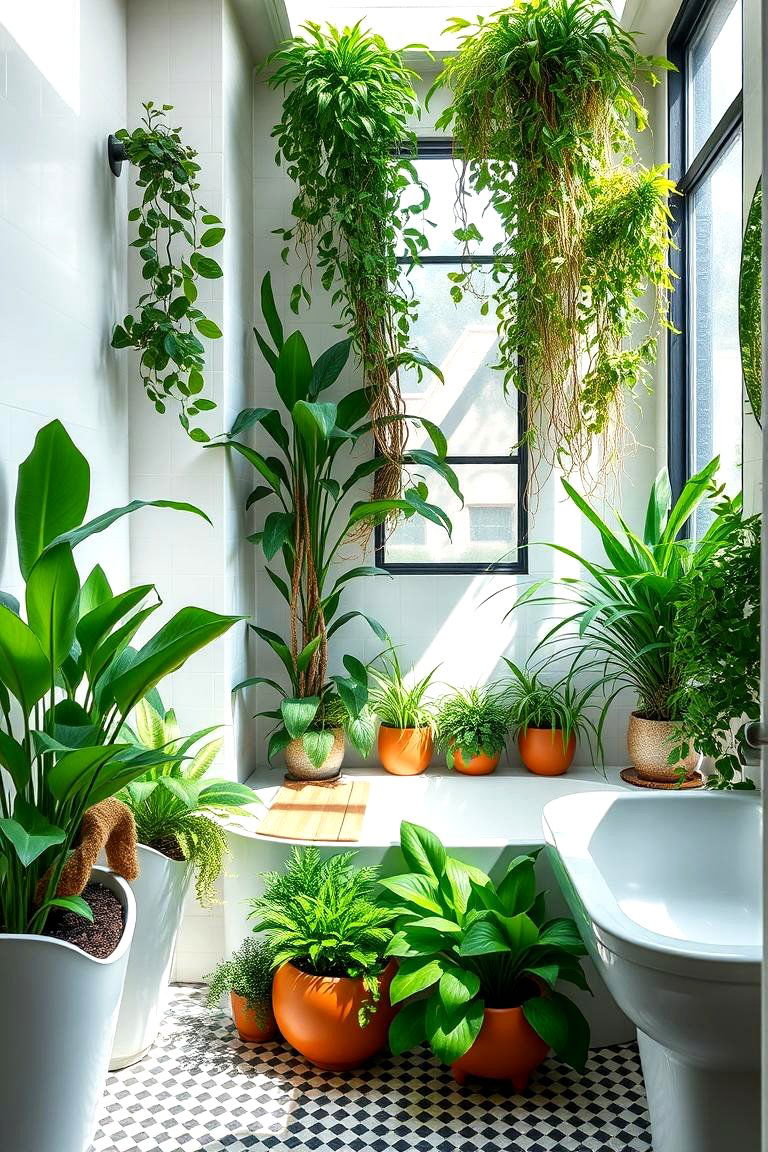 Indoor Garden Feature - 24 Natural Bathroom Ideas