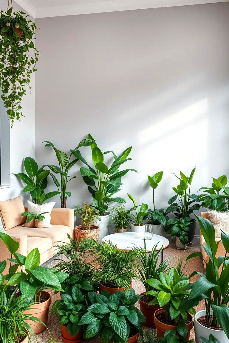 Indoor Greenery Bringing Life and Color - 24 Grey and Beige Living Room Ideas