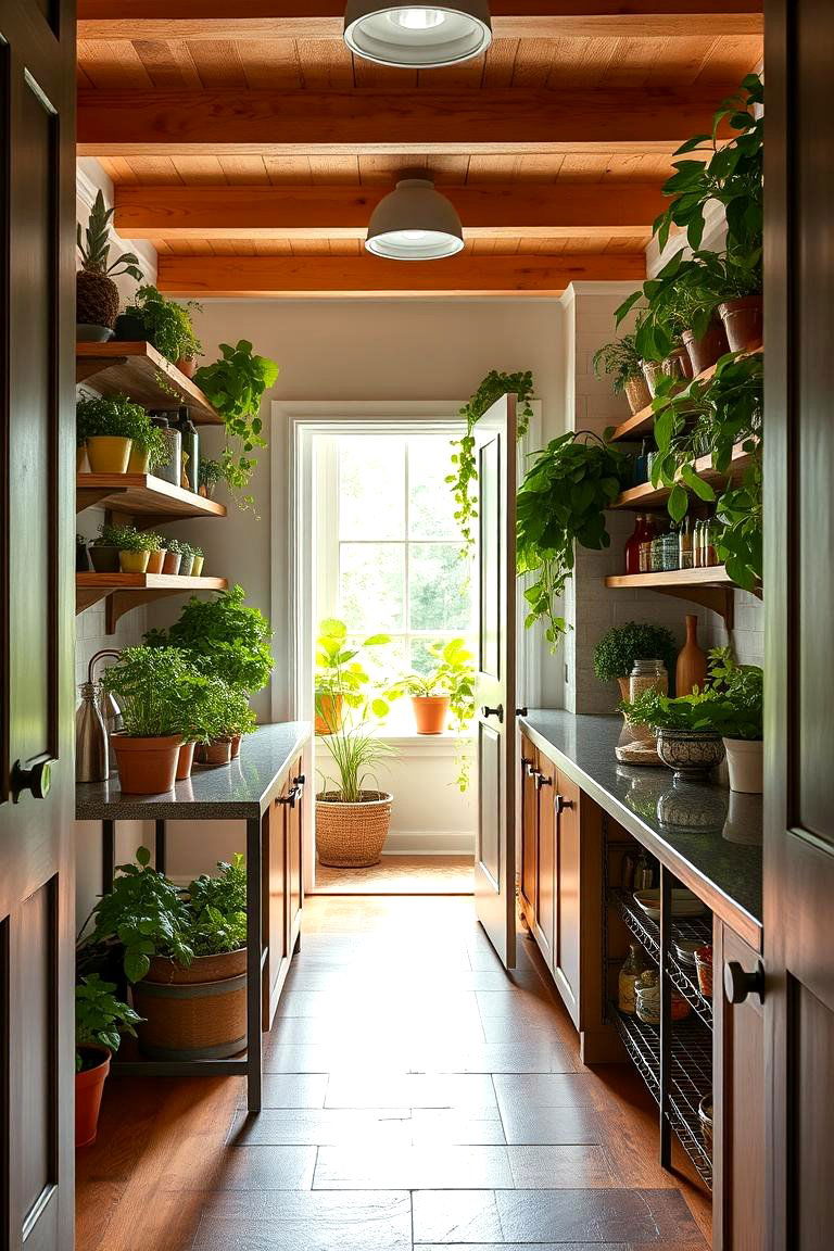 Indoor Herb Garden Integration - 24 Walk in Pantry Ideas