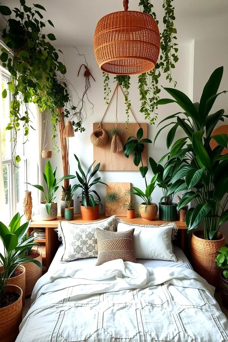 Indoor Jungle with Greenery Accents - 24 Boho Teen Bedroom Ideas