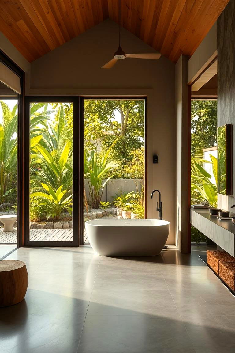 Indoor Outdoor Connection - 24 Large Bathroom Ideas