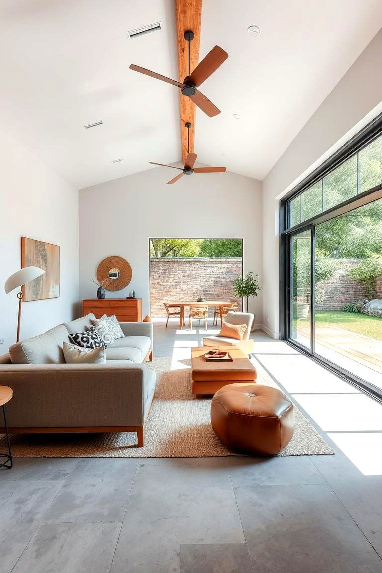 Indoor Outdoor Flow - 24 Rustic Concrete Floor Living Room Ideas