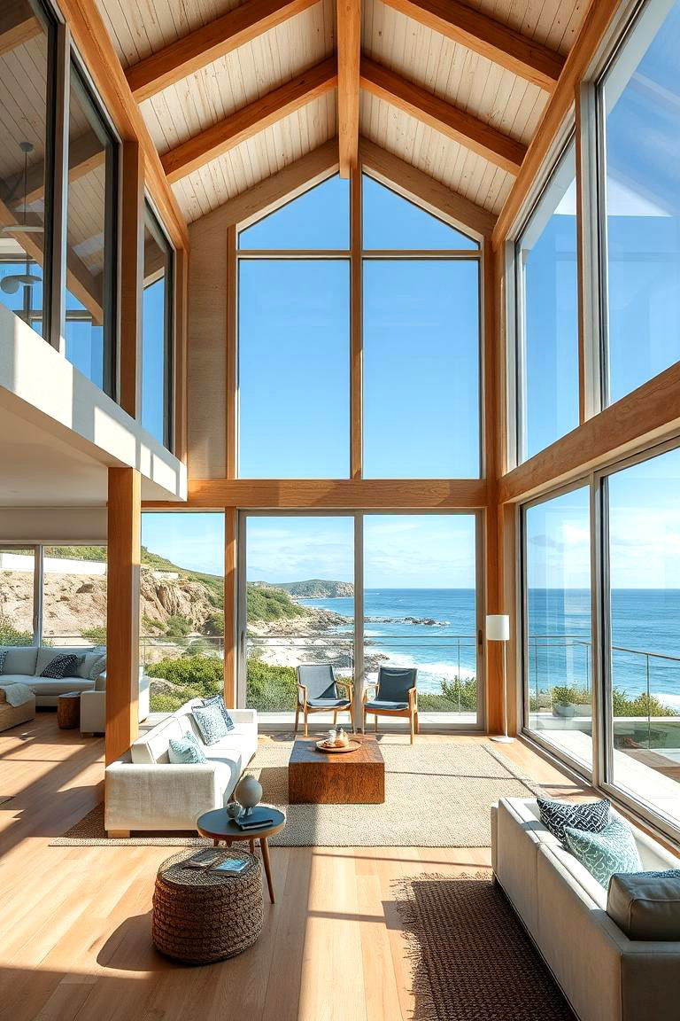 Indoor Outdoor Flow with Large Windows - 24 Coastal Living Room Ideas