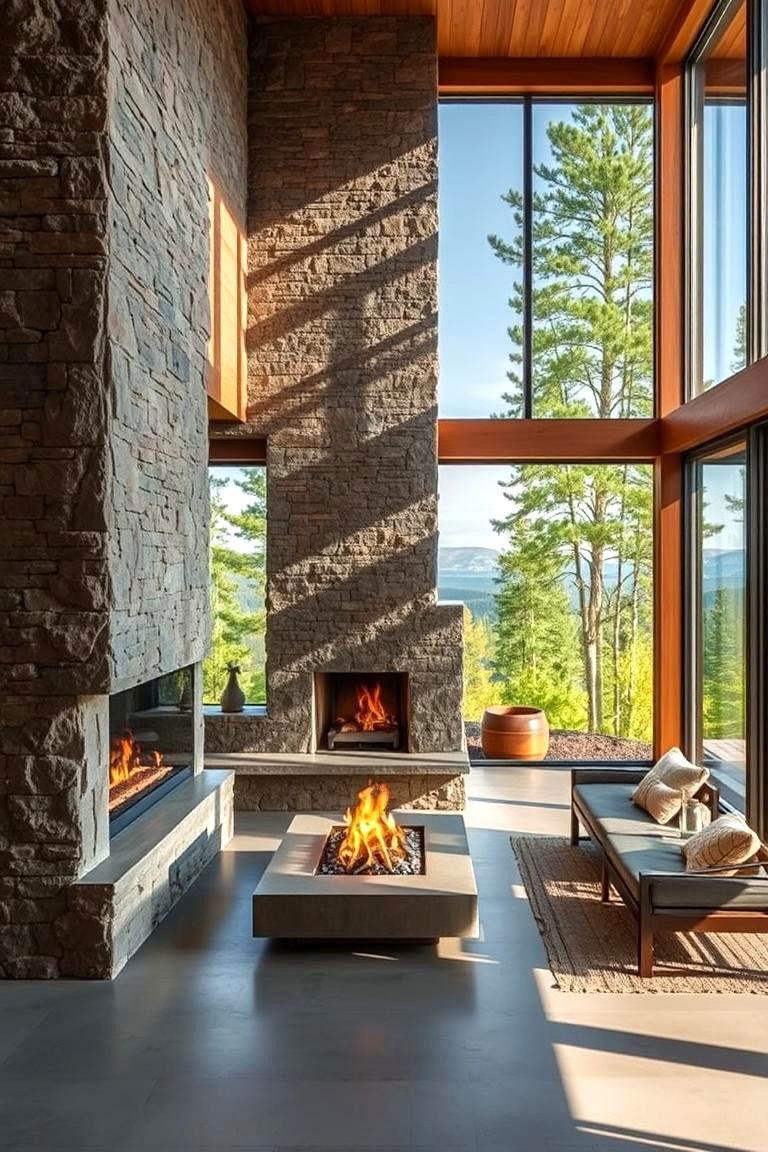 Indoor Outdoor Fusion Fireplace - 24 Corner Fireplace Ideas