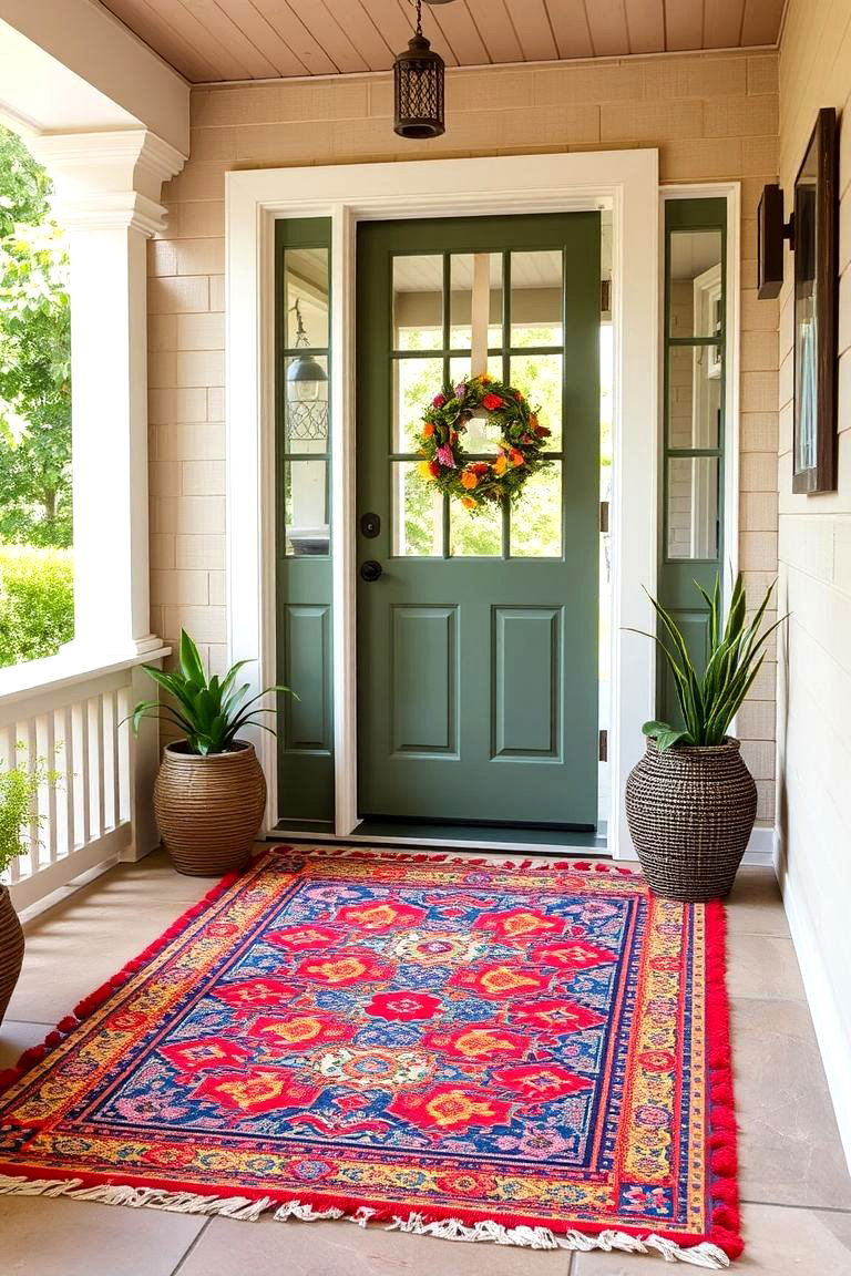 Indoor Outdoor Rugs for a Cozy Welcome - 24 Front Door Decor Ideas