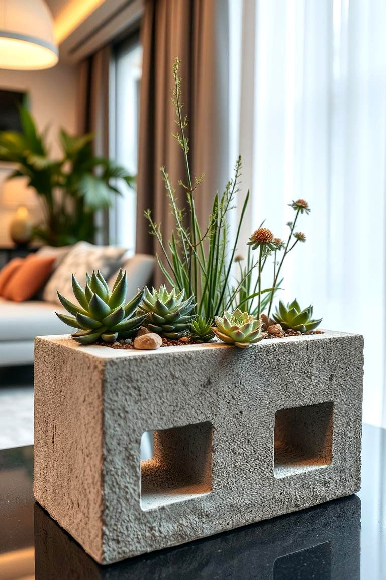 Indoor Planter - 24 Cinder Block Garden Ideas