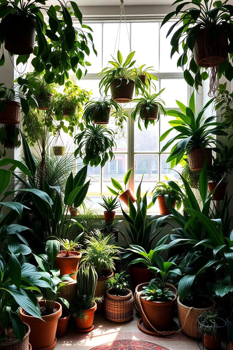 Indoor Plants Oasis - 24 Bohemian Home Office Ideas