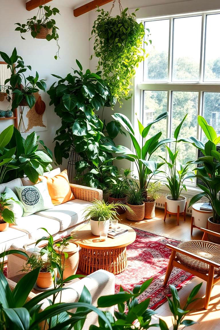 Indoor Plants and Greenery - 24 Minimalist Modern Boho Living Room Ideas