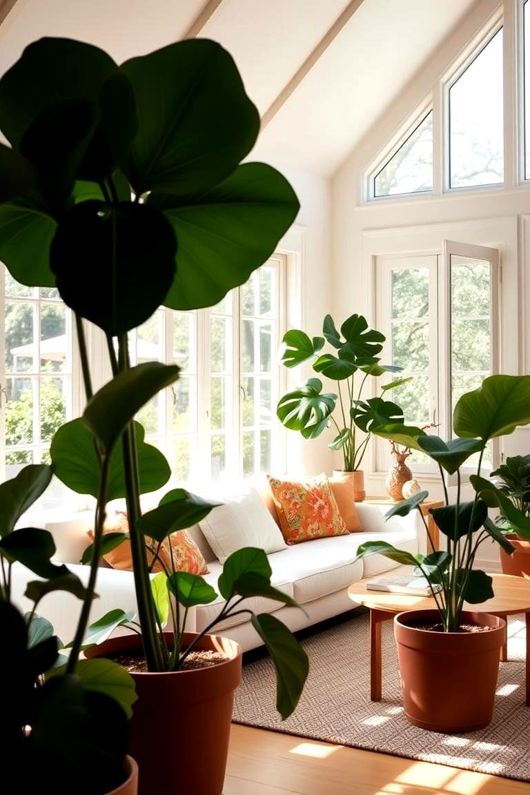 Indoor Plants as Living Decor - 24 Organic Modern Living Room Design Ideas