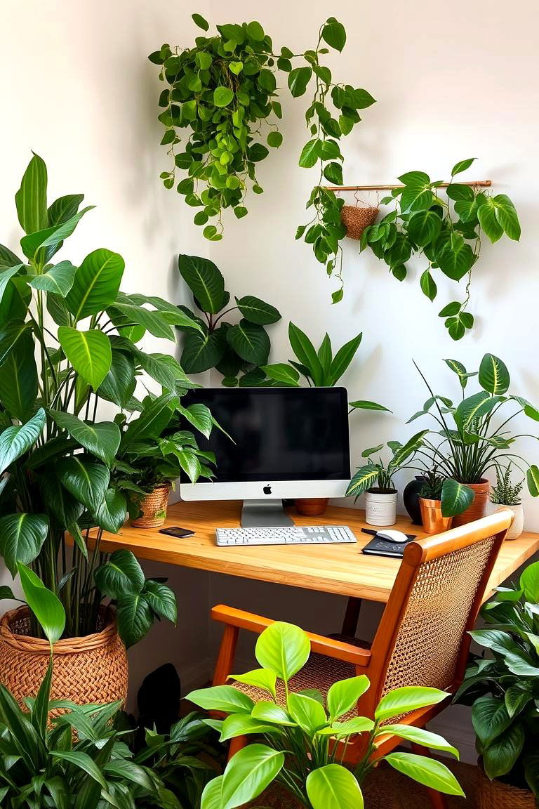 Indoor Plants for a Fresh Atmosphere - 24 Home Office Ideas for Her
