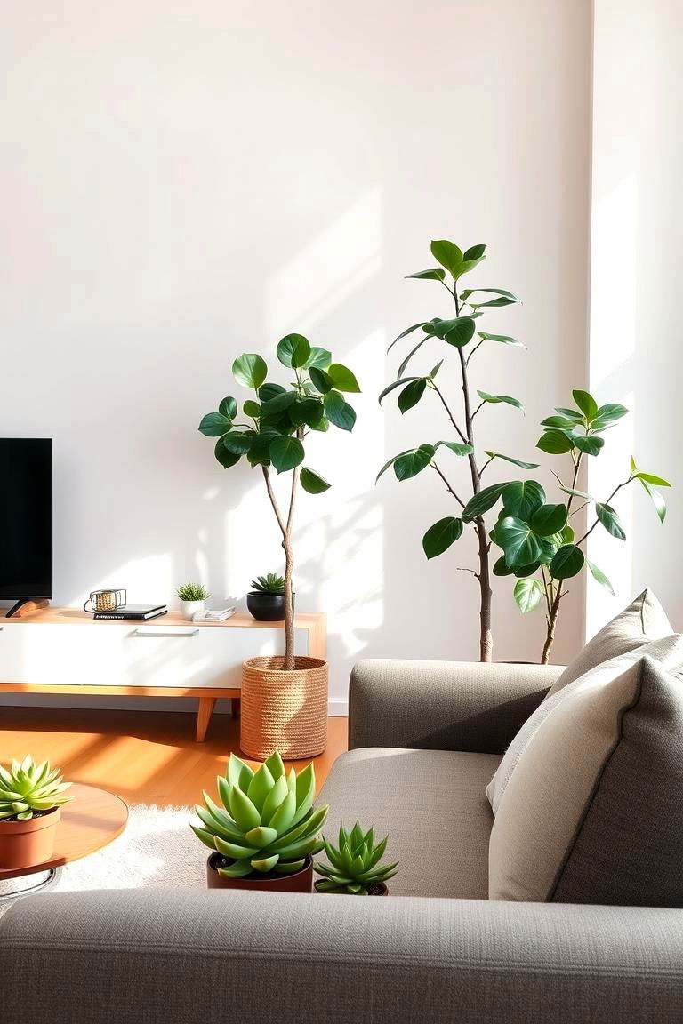 Indoor Plants to Add Life and Freshness - 24 Minimalist Living Room Ideas