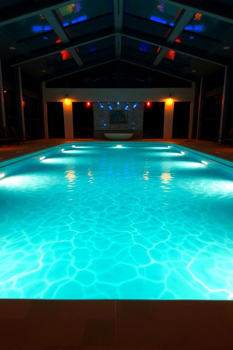 Indoor Pool with Underwater Lighting - 24 Indoor Pool Ideas