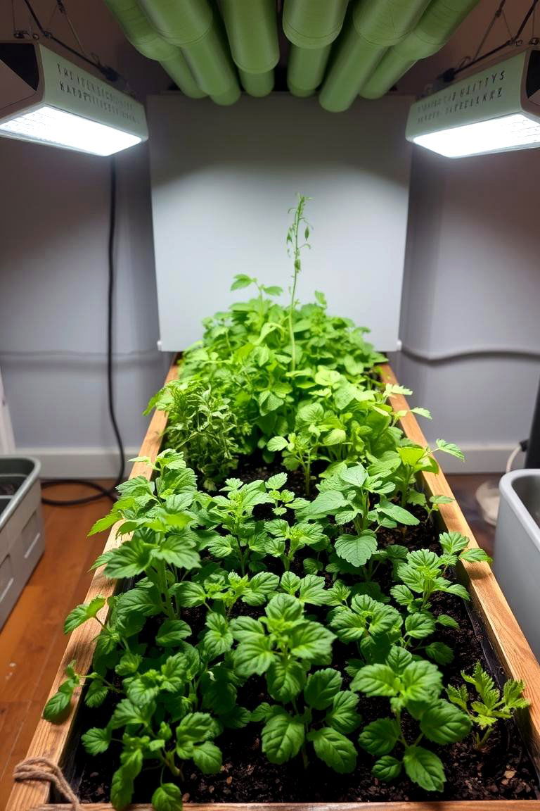 Indoor Raised Garden Bed with Grow Lights - 24 Raised Garden Bed Ideas