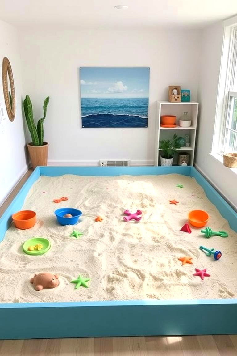 Indoor Sandbox - 24 Basement Playroom Ideas