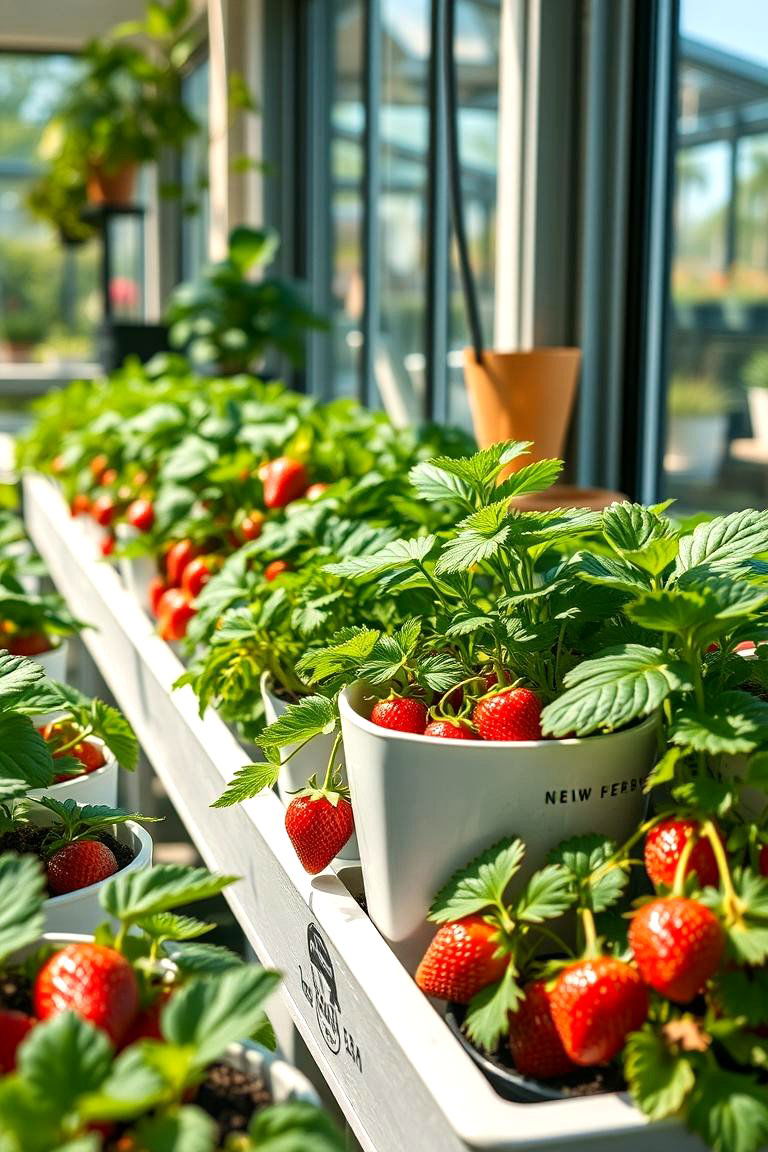 Indoor Strawberry Herb Garden - 24 Strawberry Planter Ideas