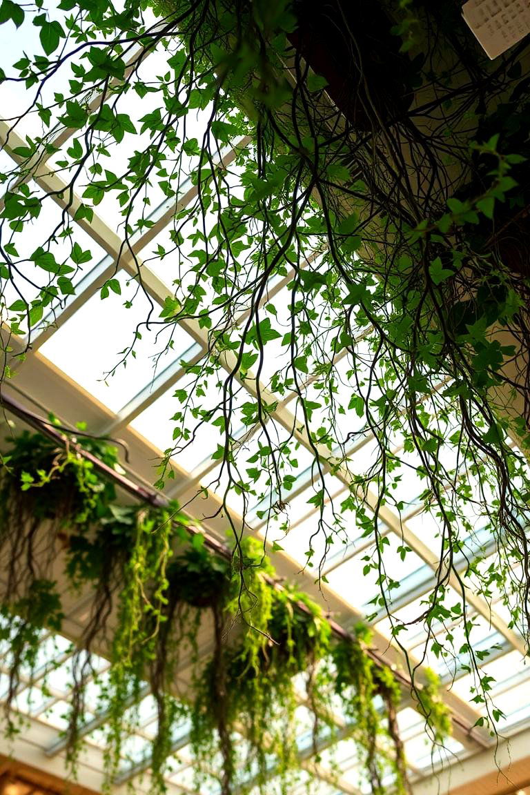 Indoor Vines for a Verdant Ceiling - 24 Green Ceiling Ideas